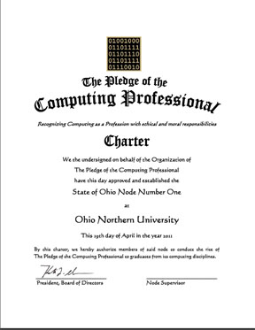 Copy of the certificate
